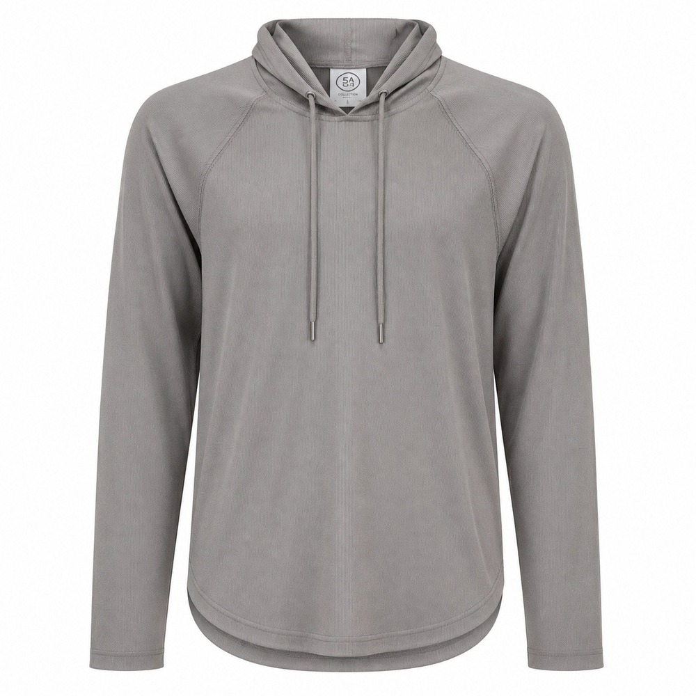SAGE COLLECTIVE Hooded Top Womens S Grey 1874268 Ribbed Raglan Activewear